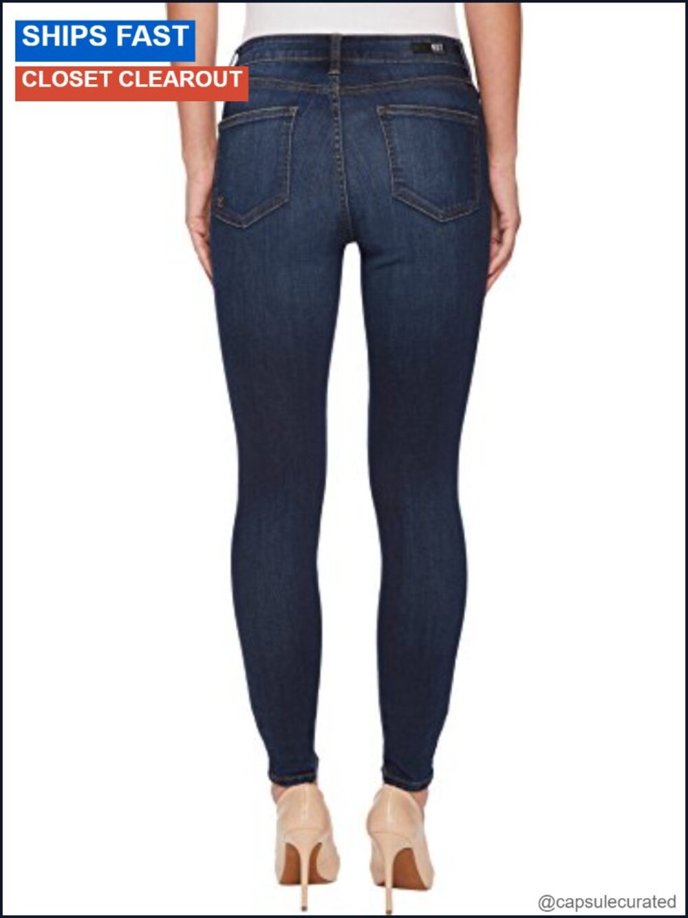 High-Rise Ankle Skinny Stretch Jeans Slim Fit Five-Pocket - Picture 2 of 3